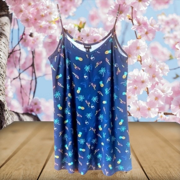 TORRID PLUS SIZE Tropical Print Challis Trapeze Summer dress. - Picture 1 of 15